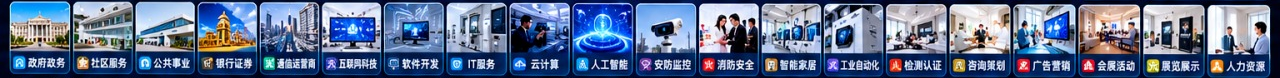 第5行行业场景，保留原海报照片与文字顺序